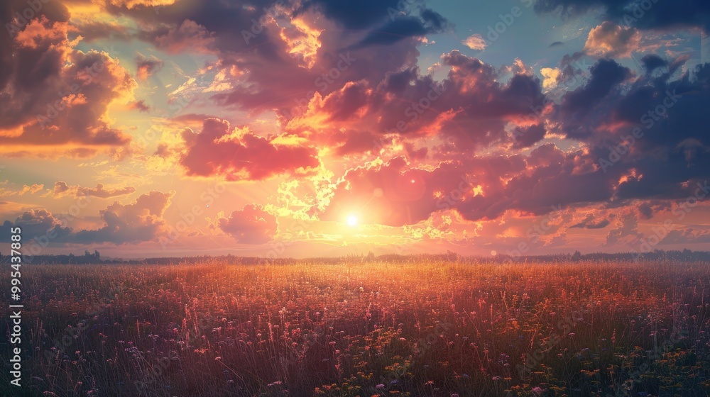 Sunrise in a field Sunrise in a field