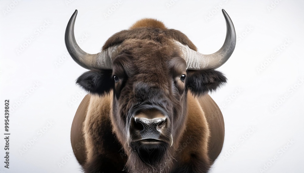 Bison on white background. Isolated of Animal. Bison on white background. Isolated of Animal.