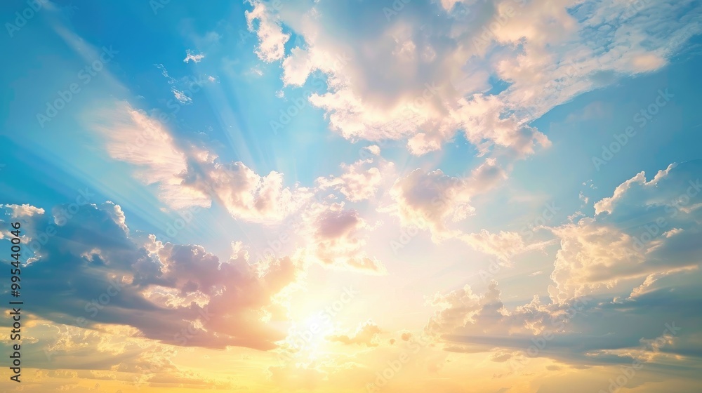 Sunrise with cloudy blue sky backdrop Sunrise with cloudy blue sky backdrop