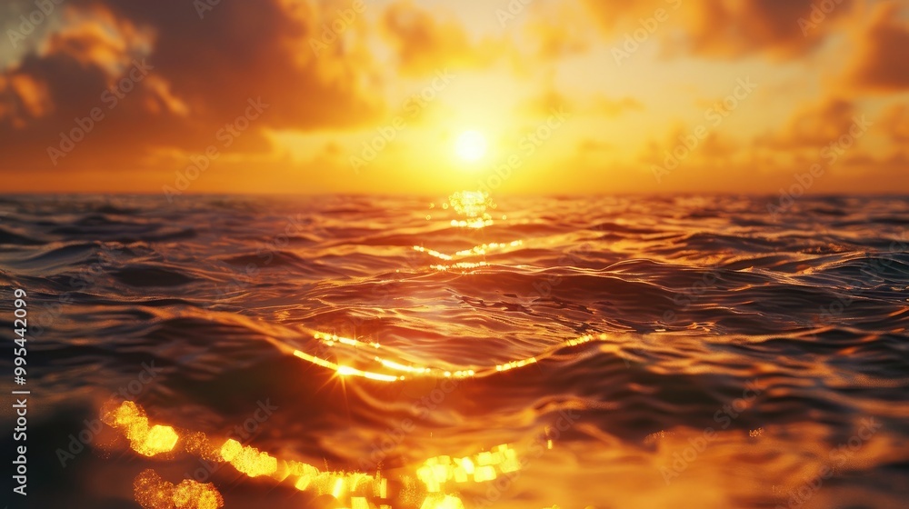 Fototapeta premium Sunset s light shining on the sea