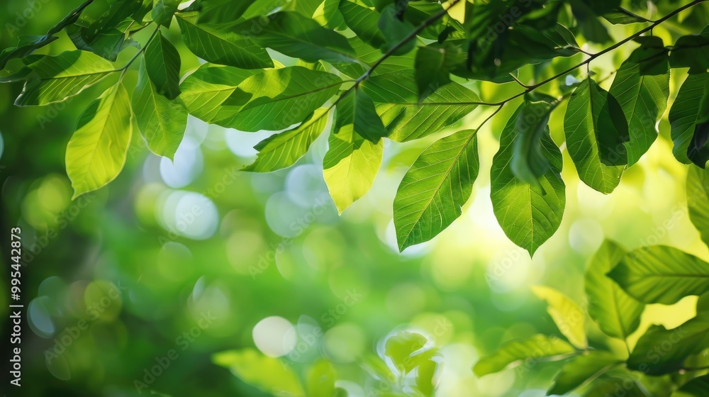 Green tree leaves in a natural setting