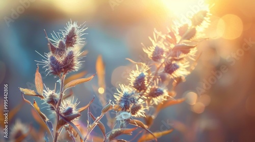 Thorny plant with feather like leaves in the field photo