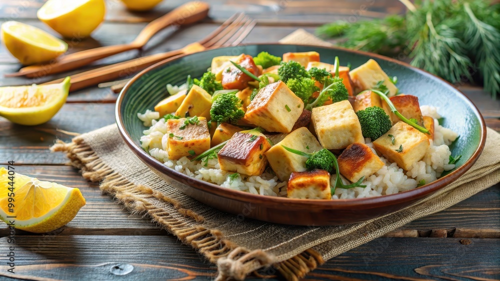 Stir-Fry with Tofu and Lemon-Dill Sauce , healthy, vegetarian, Asian cuisine, fresh, colorful, nutritious, cooking, homemade Stir-Fry with Tofu and Lemon-Dill Sauce , healthy, vegetarian, Asian cuisine, fresh, colorful, nutritious, cooking, homemade