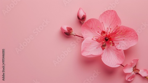 Wallpaper Mural Floral Symbolism in Seasons Pink Blossom on Matching Background Representing Feminine Wellness and Grace Torontodigital.ca