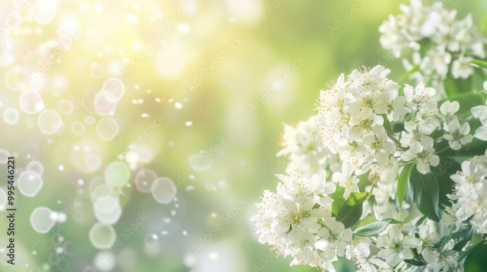 Fresh white flowers on bright spring background Fresh white flowers on bright spring background