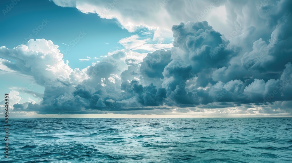 Stormy weather prediction on the sea involving cumulus clouds and atmospheric front Stormy weather prediction on the sea involving cumulus clouds and atmospheric front