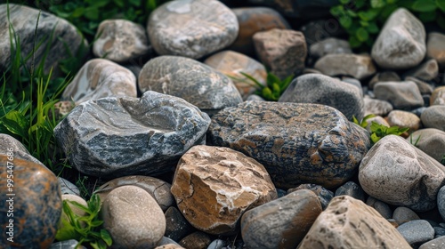 Stones gathered in a natural background