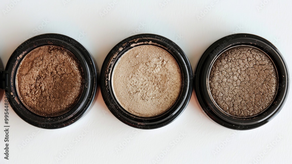 Three circular sandy eyeshadows Three circular sandy eyeshadows