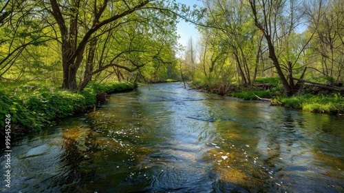 Spring River with Overgrown Banks