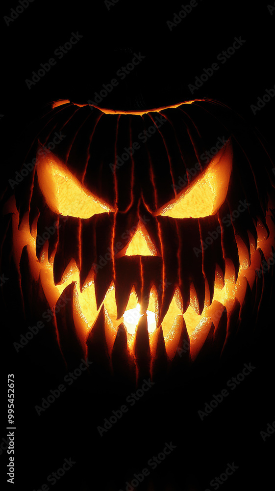 Halloween Pumpkin with Creepy Candlelight Glow Halloween Pumpkin with Creepy Candlelight Glow