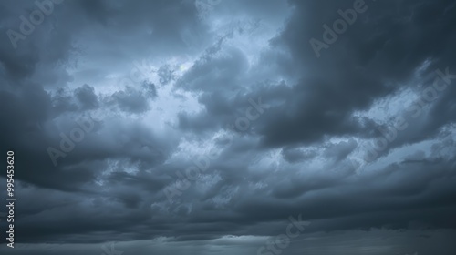 Overcast sky preceding thunderstorm photo