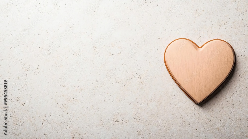 Fototapeta premium Simple heart shape drawn with a pencil on a neutral