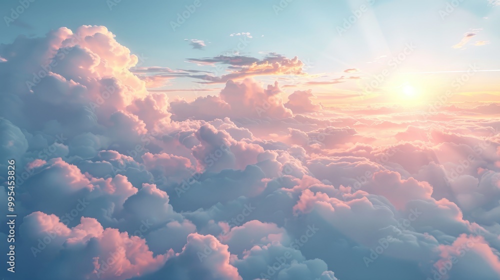 Morning sun illuminated white clouds Morning sun illuminated white clouds