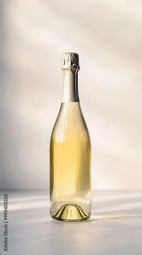 Artistic Minimalist Champagne Bottle Photoshoot with Abstract Background Artistic Minimalist Champagne Bottle Photoshoot with Abstract Background