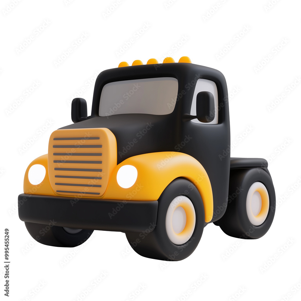 Naklejka premium 3d rendering icon truck illustration PNG. cartoon minimal style on transparent isolated background.