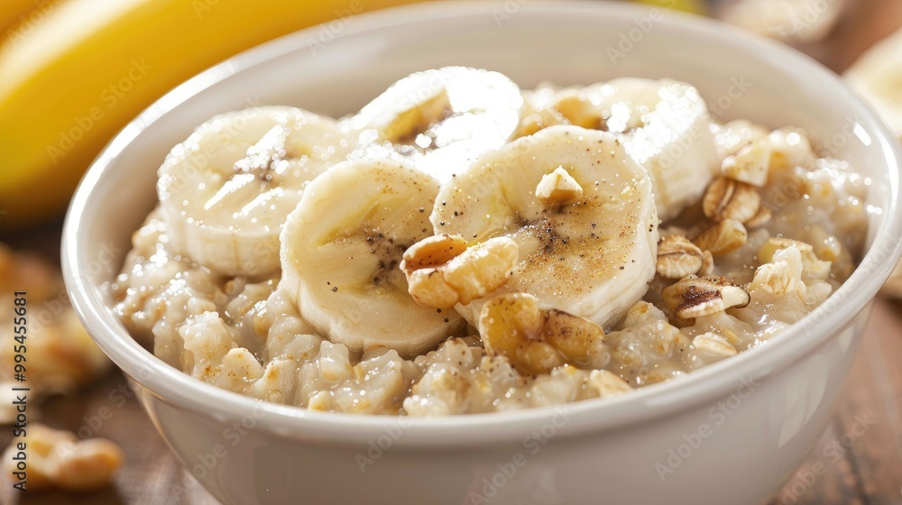 Nutritious start to the day oatmeal banana breakfast Nutritious start to the day oatmeal banana breakfast