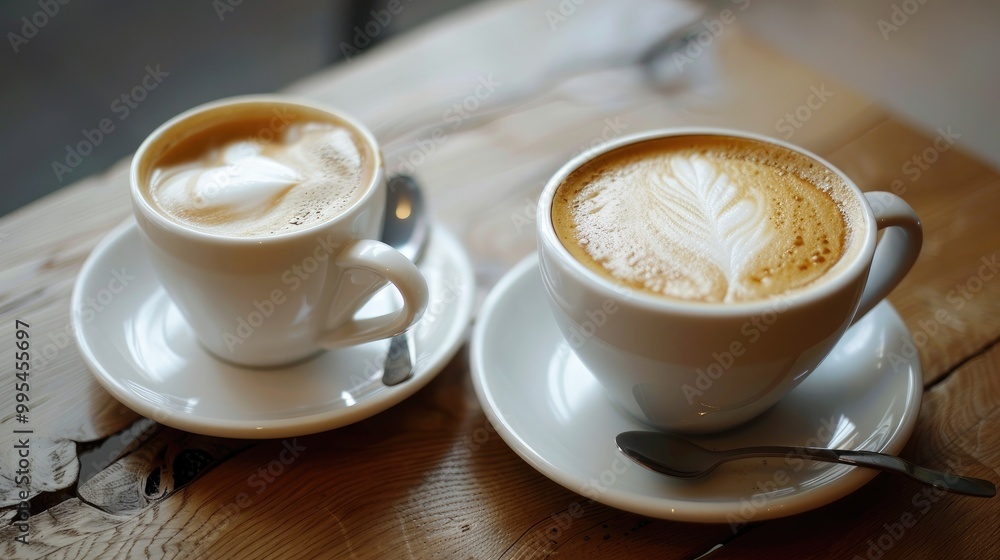 Fototapeta premium Morning espresso and cappuccino