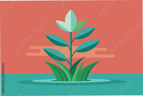 Nice water plant vector art illustration  photo