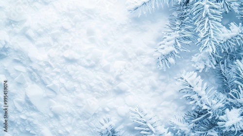 Snowy white background with winter abstract theme from above