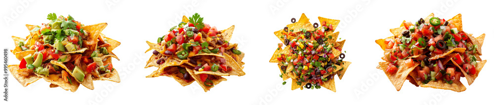 Diverse Nacho Styles Isolated on Transparent Background Diverse Nacho Styles Isolated on Transparent Background