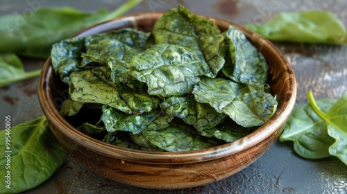 Spinach chips made with rice flour crispy and flavorful photo