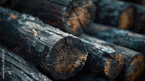 Wallpaper Mural Natural background of wooden logs Torontodigital.ca