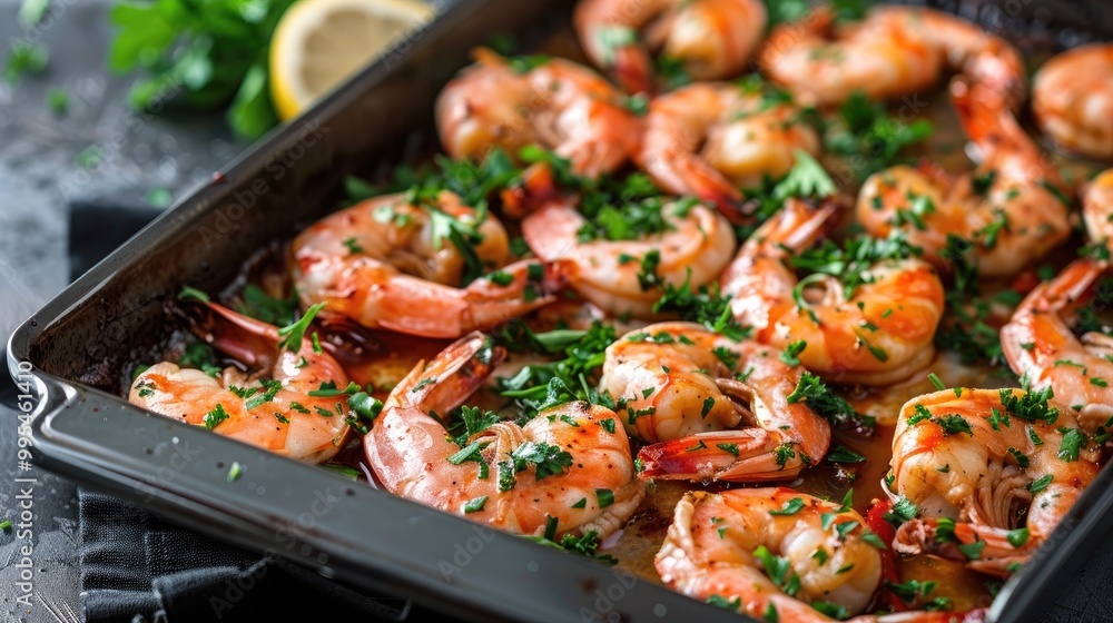 Shrimp prepared by baking Shrimp prepared by baking