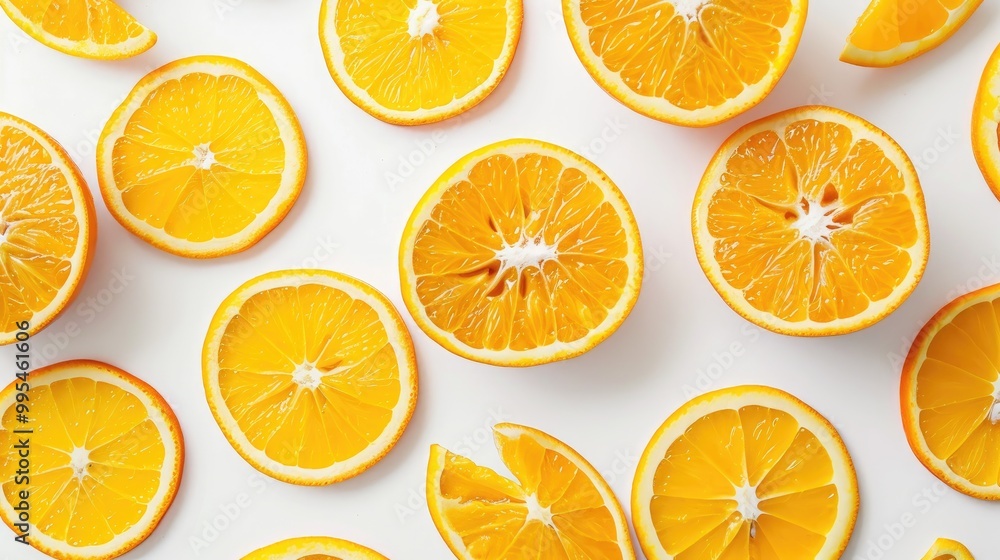 Orange Slices on White Background Orange Slices on White Background