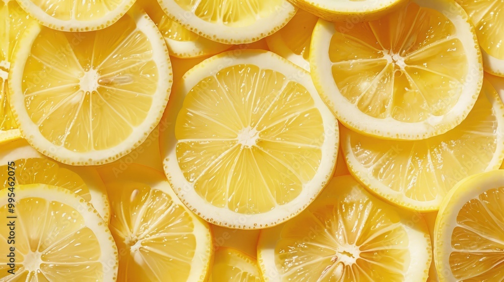 Slices of fresh and ripe lemon Slices of fresh and ripe lemon