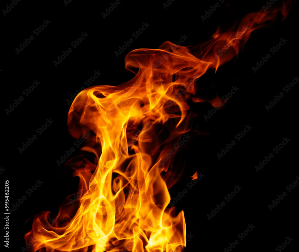 Fire flame on black background Fire flame on black background