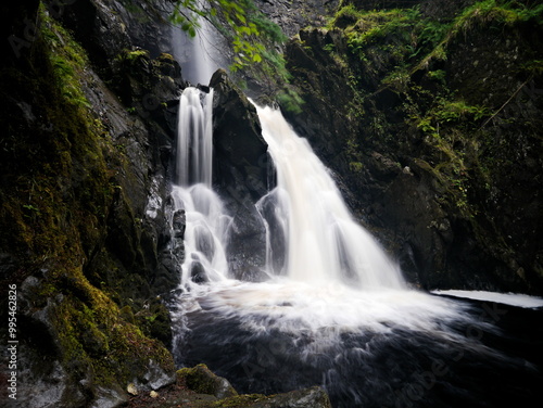 Long exposure image of a waterfall in Scotland