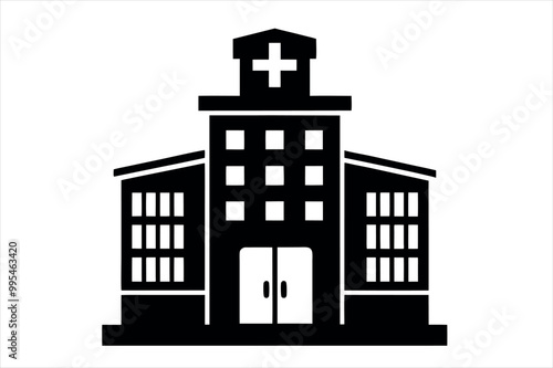 hospital silhouette vector