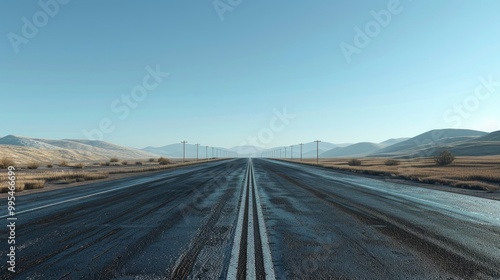 Road through clear sky landscape