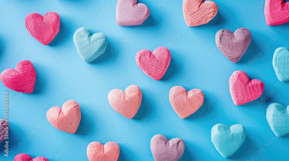 Humorous hearts on a blue backdrop Valentine s day theme Humorous hearts on a blue backdrop Valentine s day theme