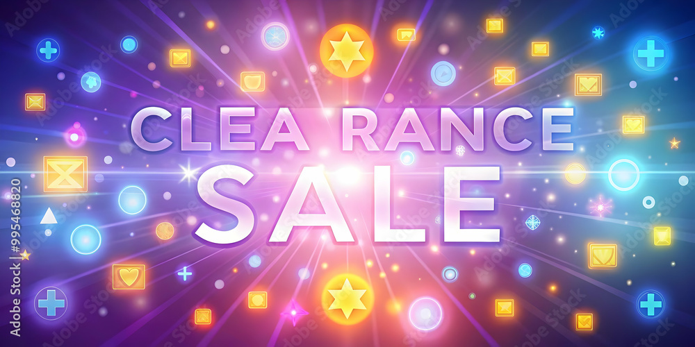 Obraz premium Vibrant Flat Abstract Background with Glowing Light Effects for Clearance Sale Promotion � Ideal for Retail and Online Store Marketing