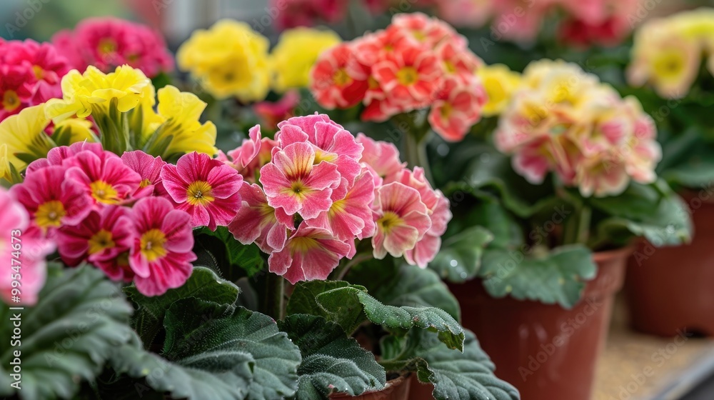 Primula vulgaris paint color in Serbia s greenhouse Primula vulgaris paint color in Serbia s greenhouse
