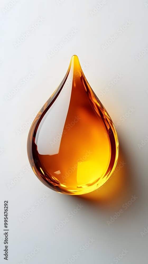 Fototapeta premium a yellow oil drop on a white background