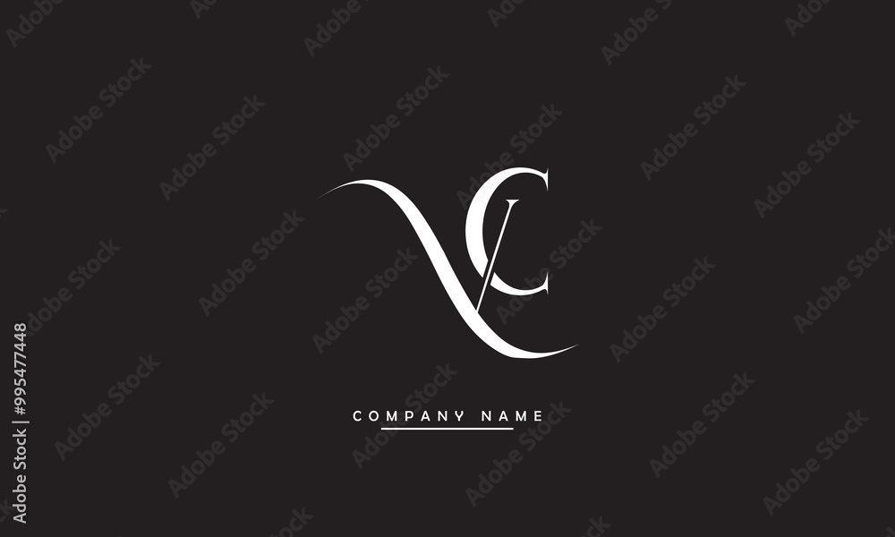 VC, CV, V, C Abstract Letters Logo Monogram