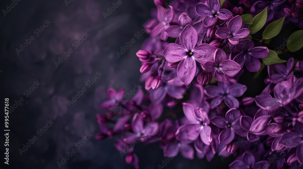 Purple blooms against dark backdrop Purple blooms against dark backdrop