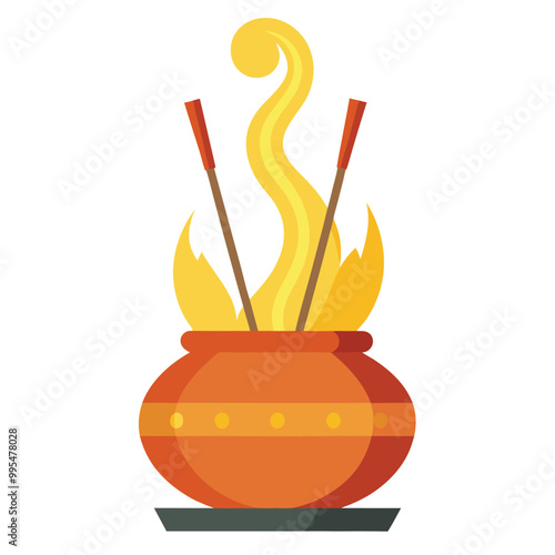 Qingming incense aroma vector