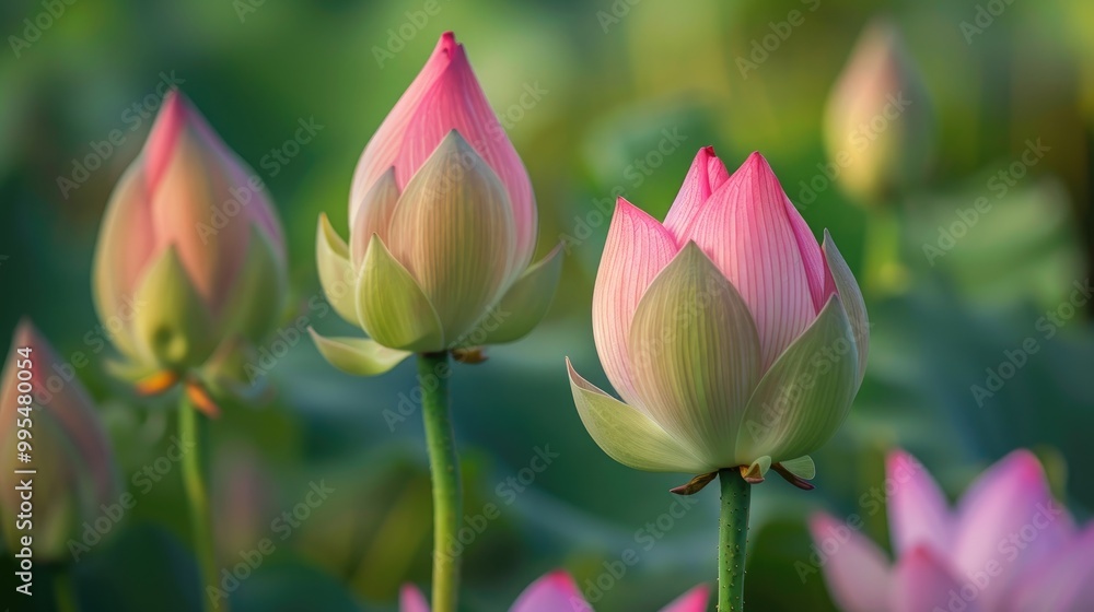 Pink Lotus Buds of Nymphaea lotus Pink Lotus Buds of Nymphaea lotus