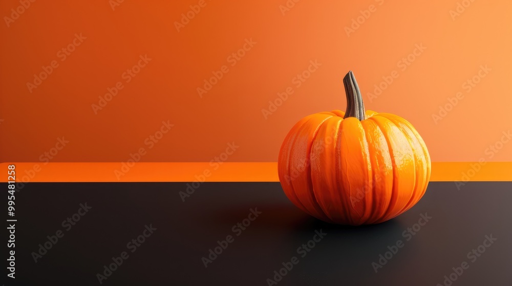 Pumpkin on an orange and black backdrop Pumpkin on an orange and black backdrop