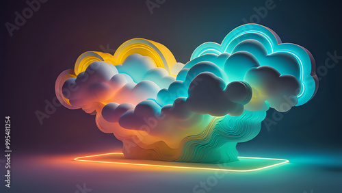 abstrakte neon Wolken photo