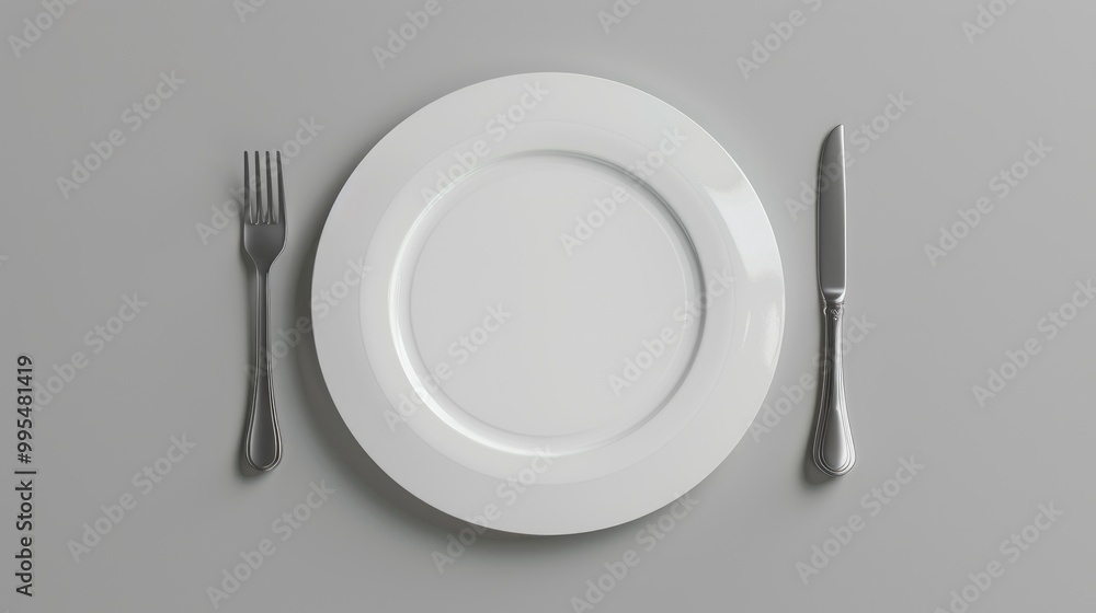 Plate with no food concept for a menu Plate with no food concept for a menu