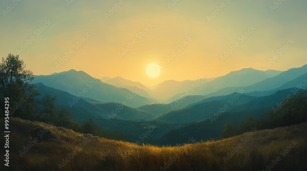 Obraz premium Sunrise Over Mountains
