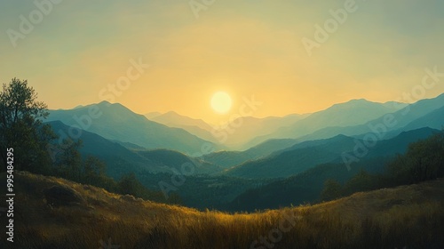 Sunrise Over Mountains