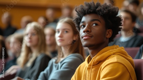 Wallpaper Mural Attentive Student in Lecture Hall Torontodigital.ca