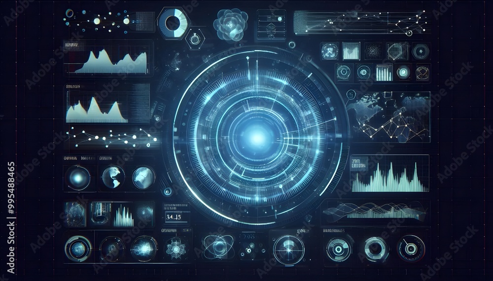Hologram projection on a digital screen with different data and parameters. Hologram projection on a digital screen with different data and parameters.