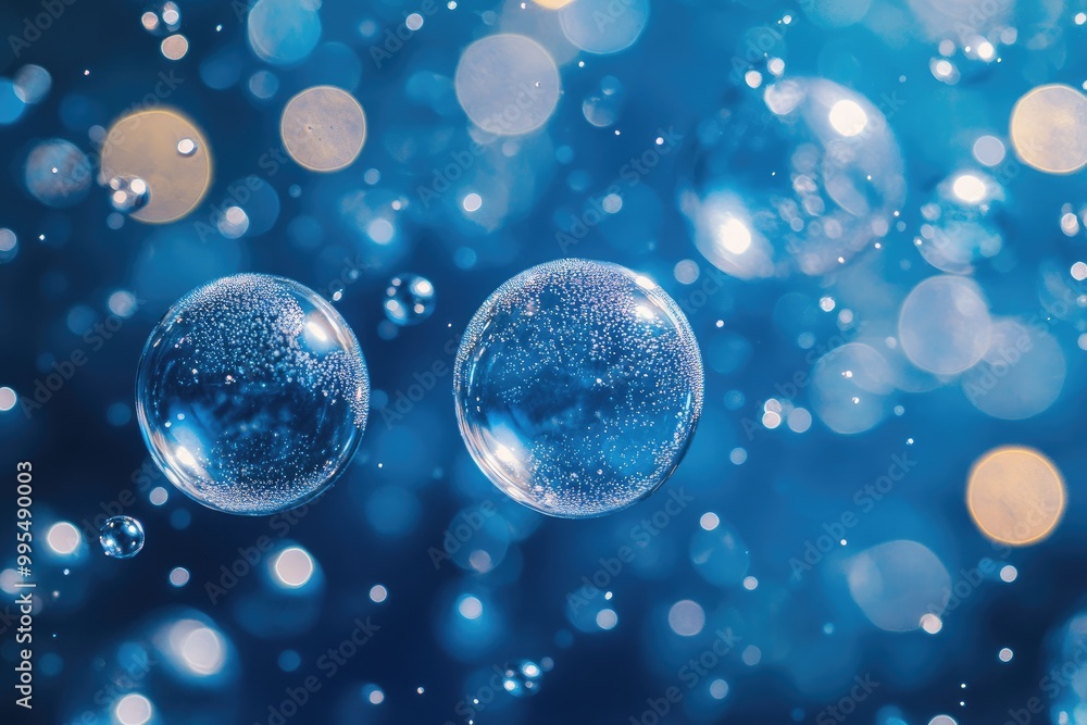 Close-up photo of floating bubbles. Perfect for backgrounds or to represent purity, cleanliness, or freshness. Close-up photo of floating bubbles. Perfect for backgrounds or to represent purity, cleanliness, or freshness.