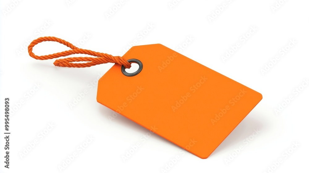 Fototapeta premium Vibrant Orange 3D Price Tag for E-Commerce Marketing
